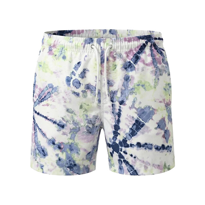 No Way Monday boys’ tie-dye swim shorts, blue and green, mid-length
