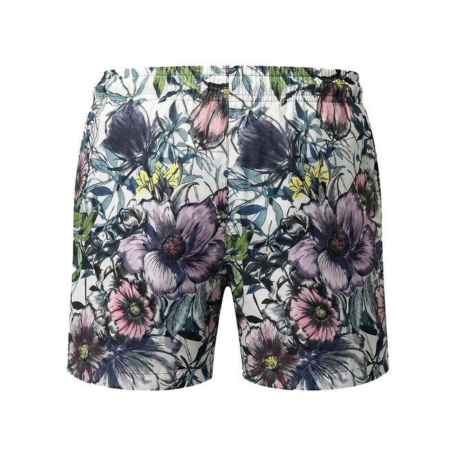No Way Monday Jungen-Badeshorts Blumenmuster, mittellang