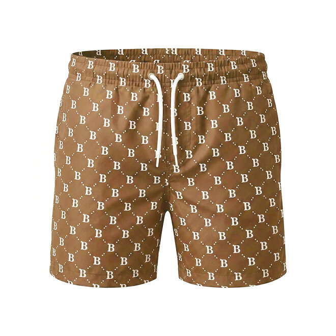 No Way Monday jongens zwemshort bruin mid length