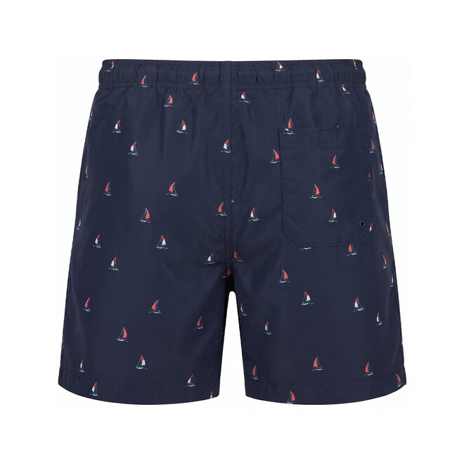 No Way Monday heren zwemshort donkerblauw boot mid length