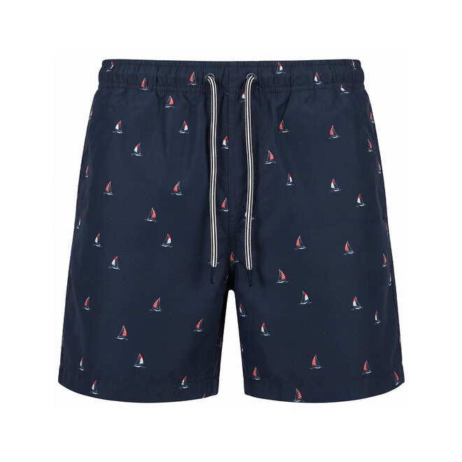 No Way Monday heren zwemshort donkerblauw boot mid length
