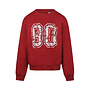 No Way Monday Mädchen-Pullover, rot, mit Zahlenprint