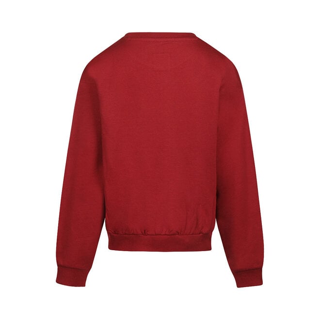 No Way Monday girls’ jumper, red number print