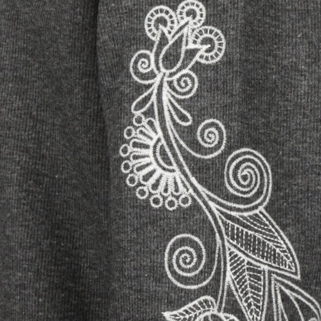 No Way Monday Mädchen-Pullover, dunkelgrau, mit Stickerei