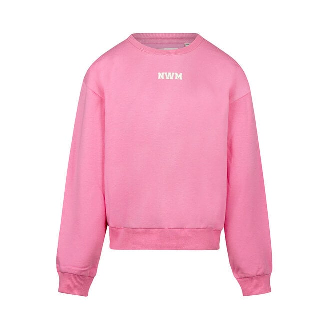 No Way Monday meisjes sweater roze tekst