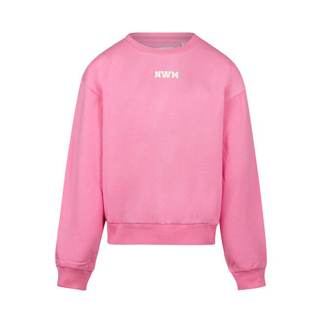 No Way Monday meisjes sweater roze tekst