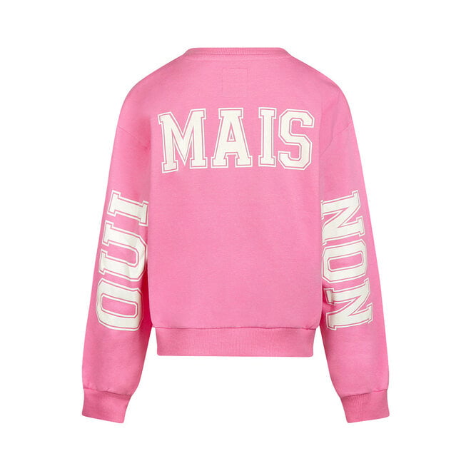 No Way Monday meisjes sweater roze tekst