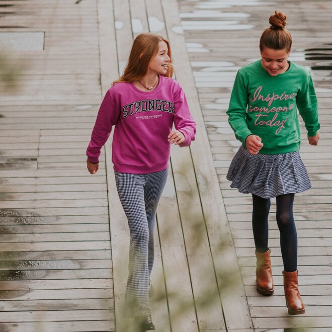 No Way Monday meisjes sweater groen roze