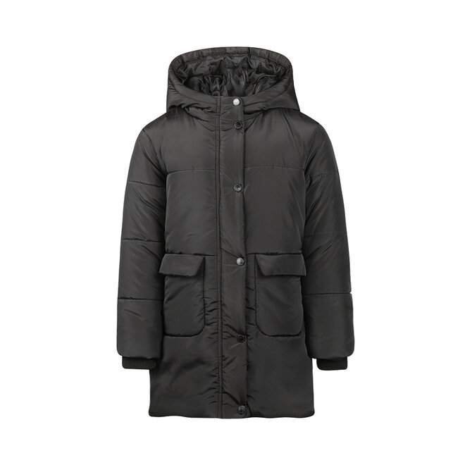 No Way Monday meisjes winterjas parka zwart waterafstotend