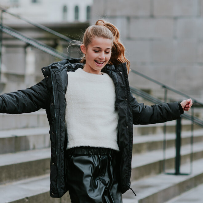 No Way Monday Mädchen-Winterjacke Parka schwarz wasserabweisend