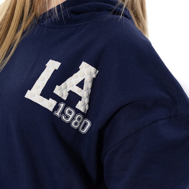 No Way Monday girls’ loose-fit hoodie, dark blue, LA