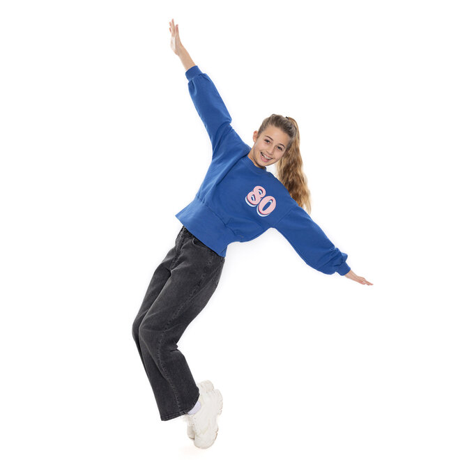 No Way Monday girls’ jumper, blue and pink