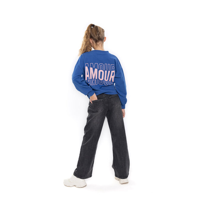 No Way Monday girls’ jumper, blue and pink