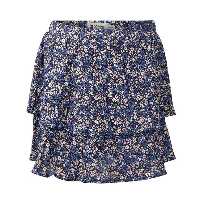 No Way Monday meisjes skort blauw roze bloemenprint