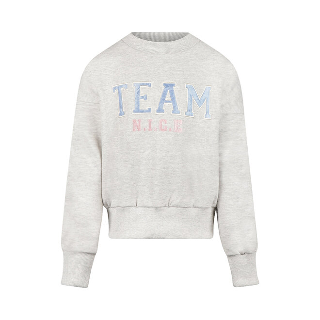 No Way Monday meisjes loose fit sweater lichtgrijs