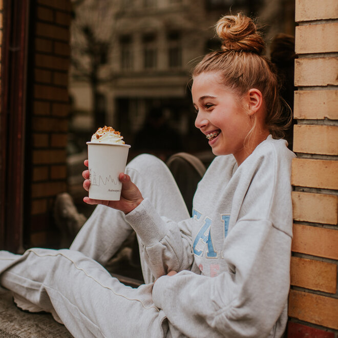 No Way Monday meisjes loose fit sweater lichtgrijs