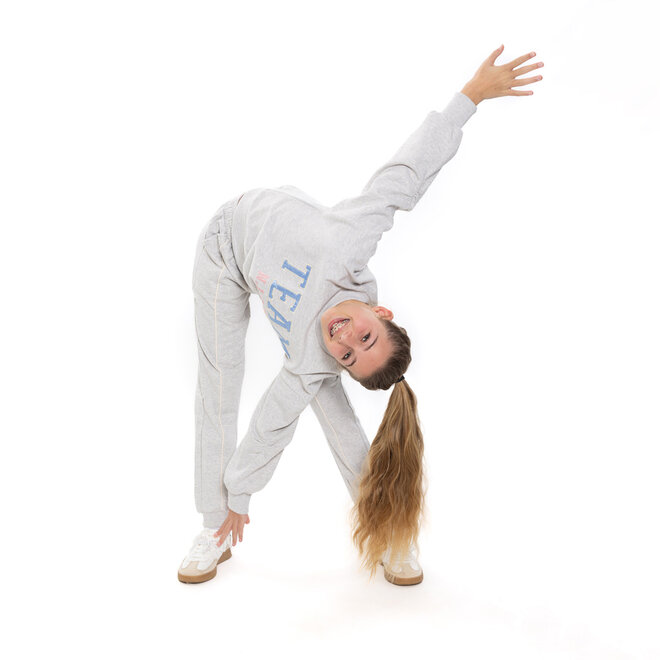 No Way Monday meisjes loose fit sweater lichtgrijs