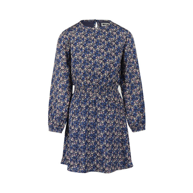 No Way Monday Mädchen-Kleid, blau-rosa mit Blumenmuster