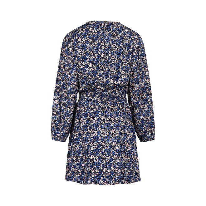 No Way Monday Mädchen-Kleid, blau-rosa mit Blumenmuster