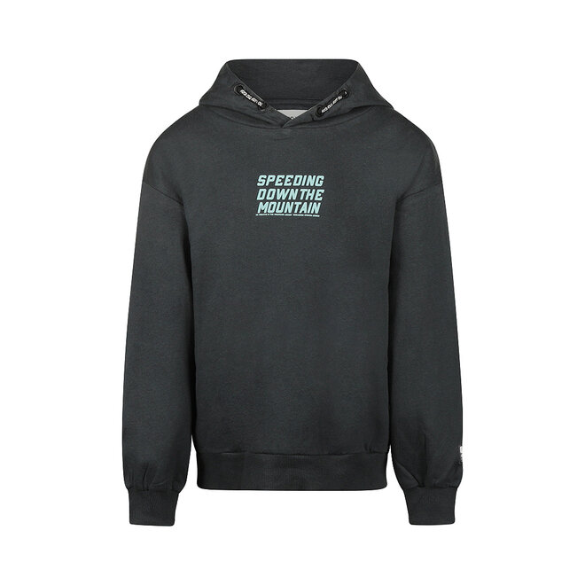 No Way Monday jongens hoodie donkergrijs mintgroen