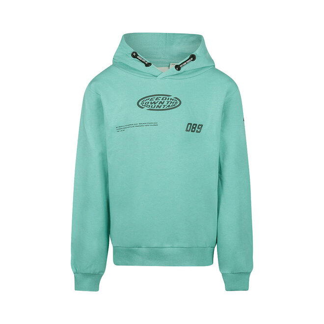 No Way Monday boys’ hoodie, mint green and dark grey