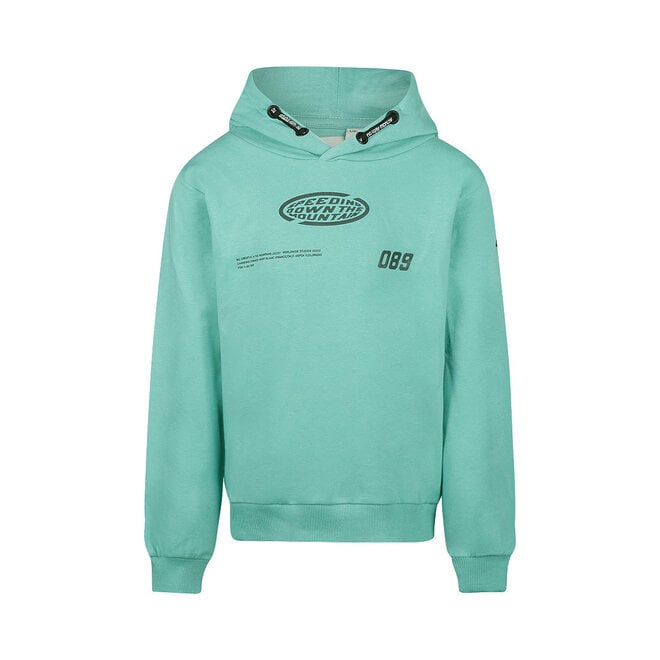 No Way Monday jongens hoodie mintgroen donkergrijs