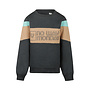 No Way Monday jongens sweater donkergrijs camel mintgroen