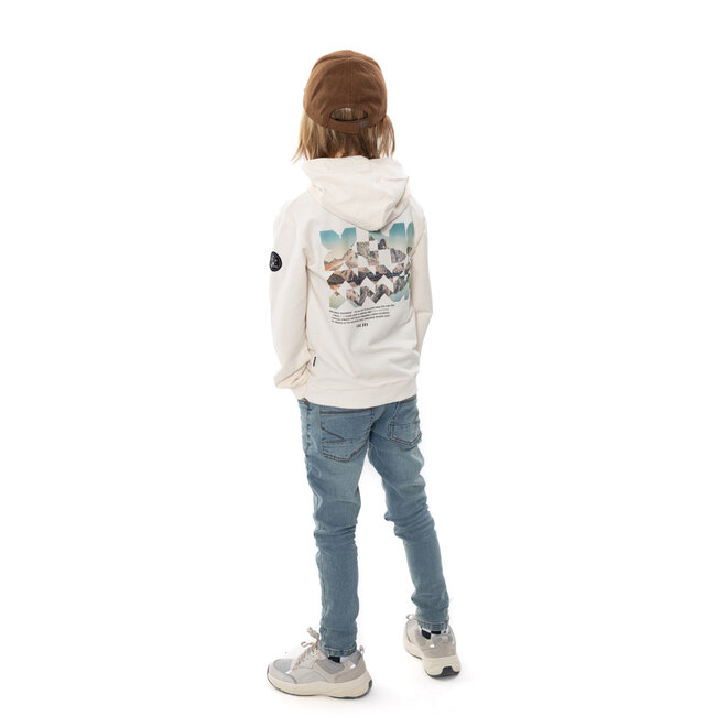 No Way Monday boys’ hoodie, off-white, mountain