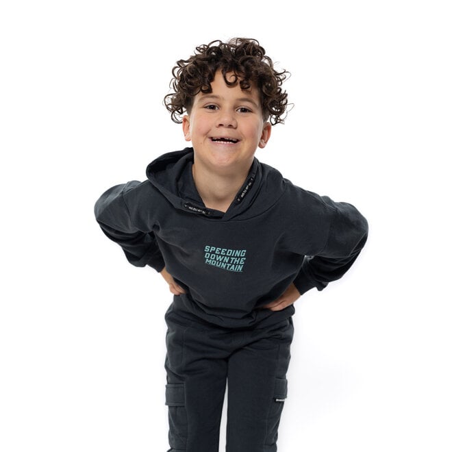 No Way Monday jongens cargo joggingbroek donkergrijs