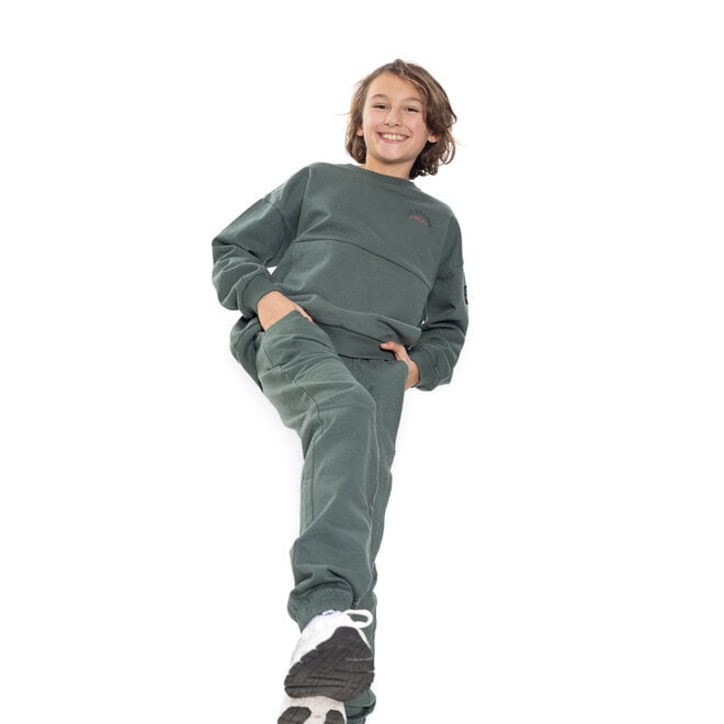 No Way Monday Jungen-Jogginghose, Loose Fit, waldgrün