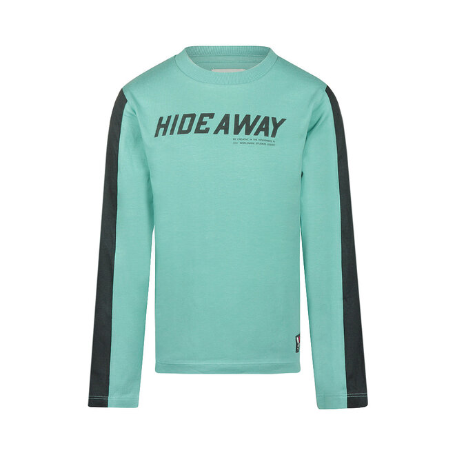 No Way Monday jongens longsleeve mintgroen donkergrijs