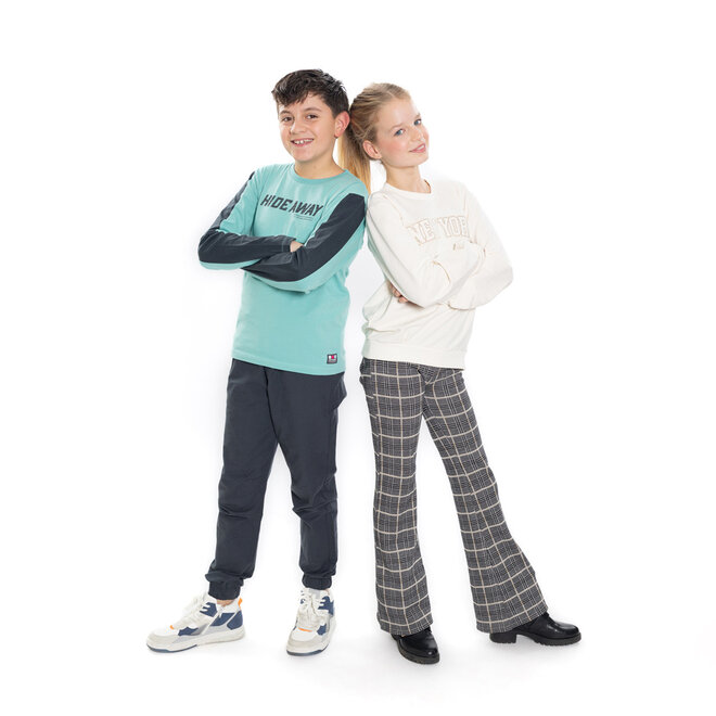 No Way Monday boys’ long-sleeved top, mint green and dark grey