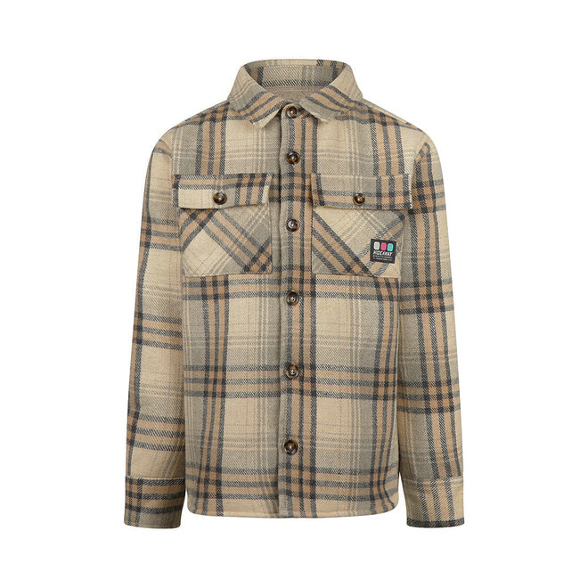 No Way Monday Jungenhemd Shacket kariert beige