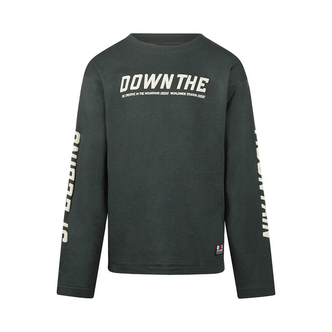 No Way Monday jongens longsleeve donkergrijs tekst