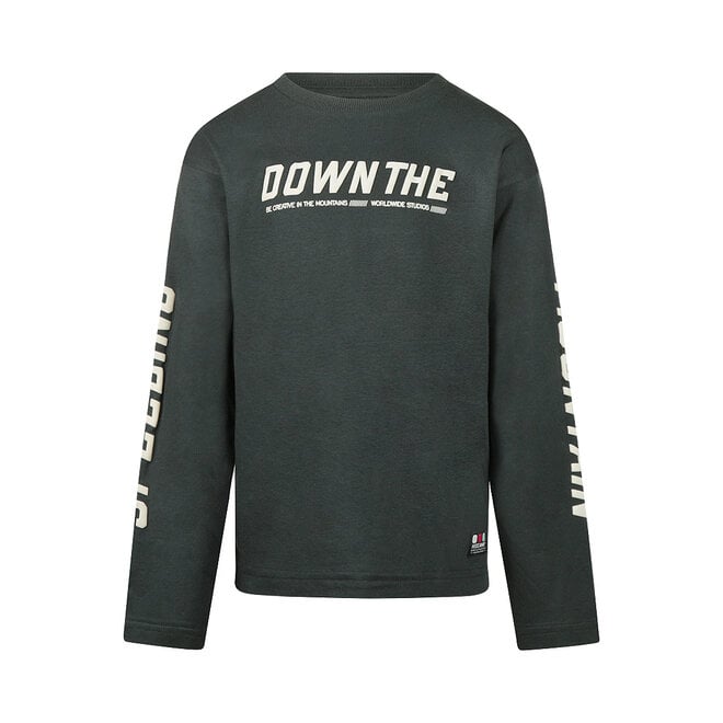 No Way Monday Jungen-Langarmshirt dunkelgrau mit Aufdruck