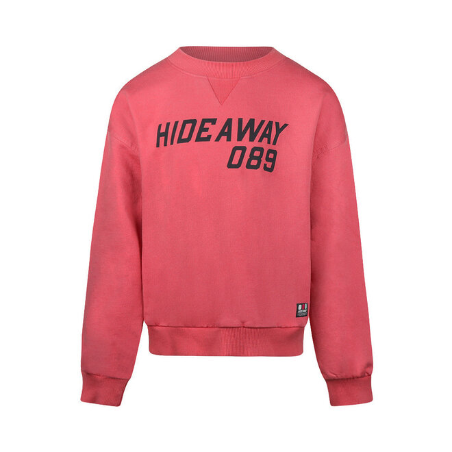 No Way Monday boys’ jumper, soft red and dark grey