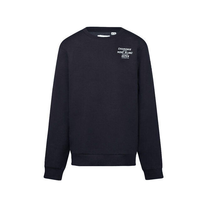 No Way Monday jongens sweater donkerblauw graphics
