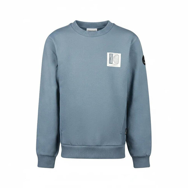 No Way Monday boys’ jumper, grey-blue, print