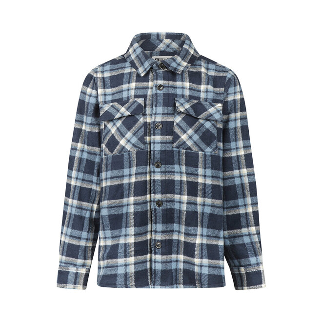No Way Monday jongens overhemd shacket geruit blauw