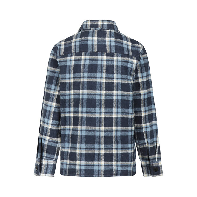 No Way Monday jongens overhemd shacket geruit blauw