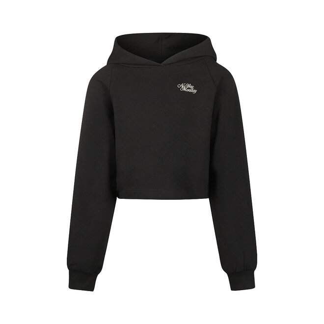 No Way Monday Mädchen-Hoodie, schwarz, boxy Fit