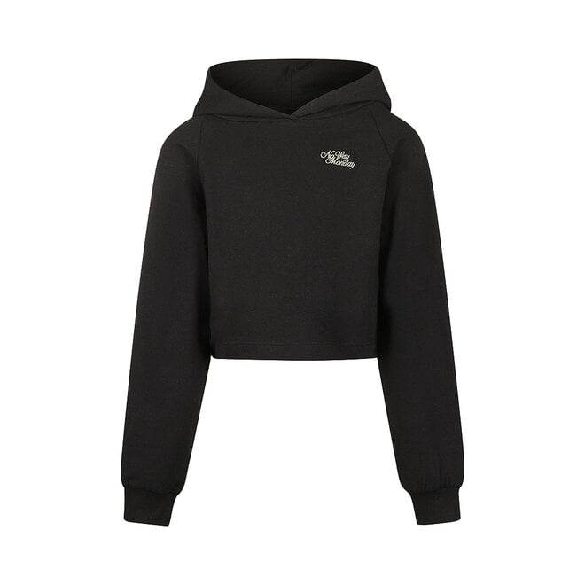 No Way Monday girls’ black boxy-fit hoodie