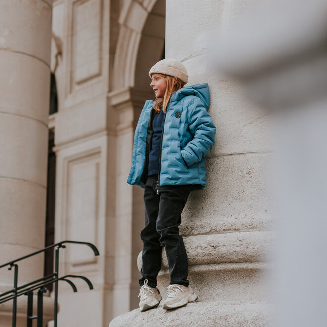 No Way Monday boys’ winter jacket, grey-blue, water-repellent