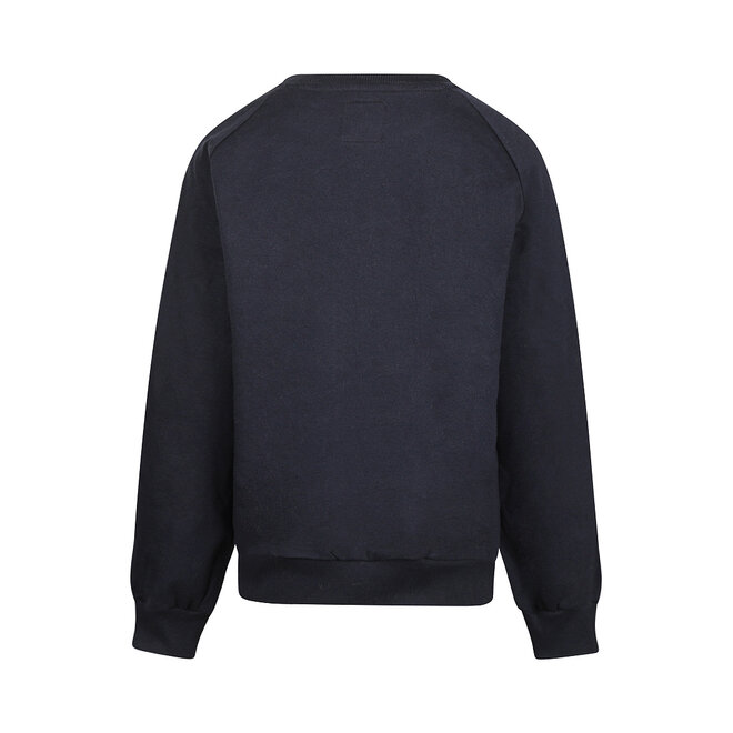 No Way Monday boys’ loose-fit jumper, dark blue and white