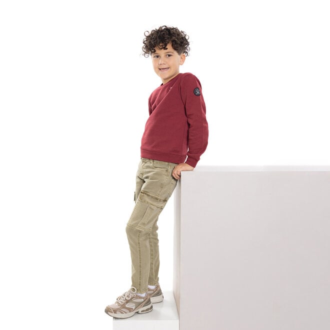 No Way Monday Jungen-Pullover rotbraun mit Grafikdruck