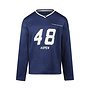 No Way Monday jongens V-hals longsleeve blauw mesh