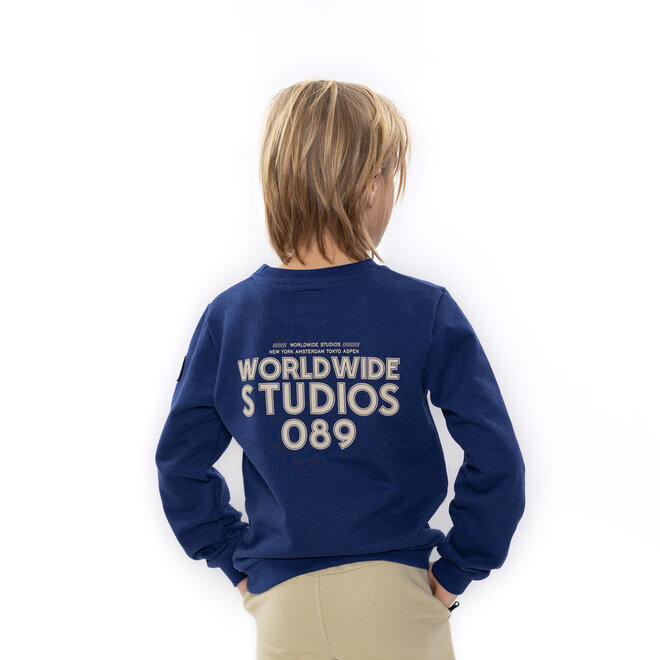 No Way Monday boys’ jumper, blue embossed