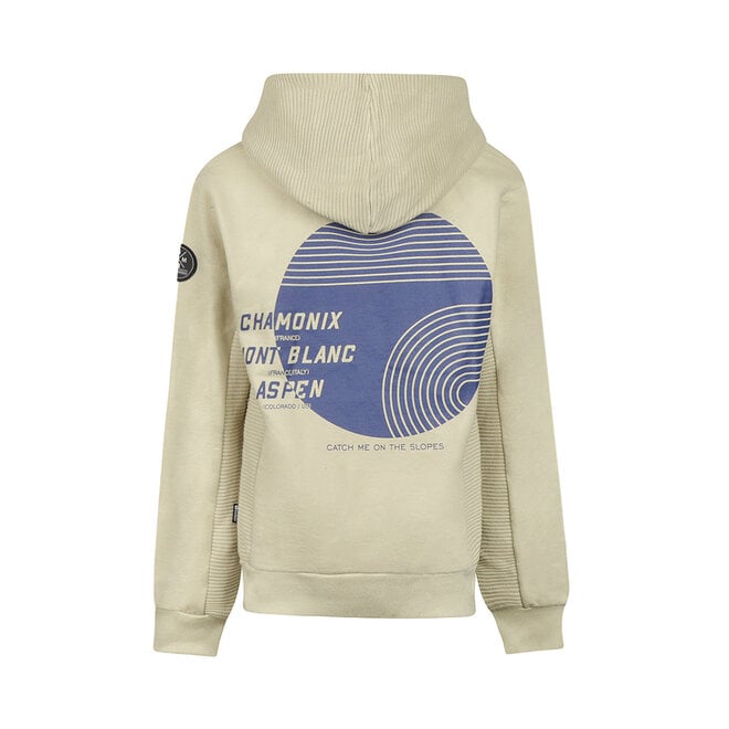 No Way Monday jongens hoodie groen rib-details