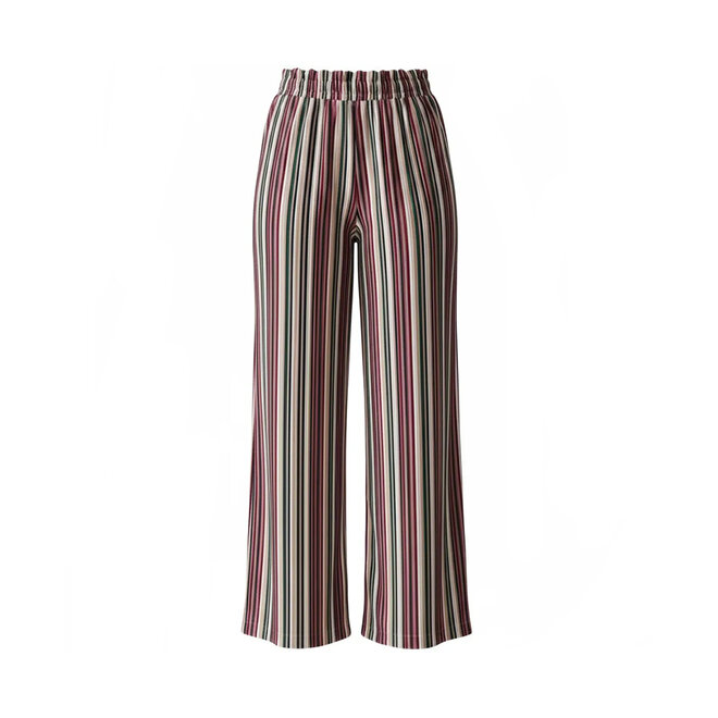No Way Monday meisjes wide leg broek bruin velours gestreept