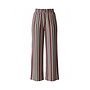 No Way Monday meisjes wide leg broek bruin velours gestreept